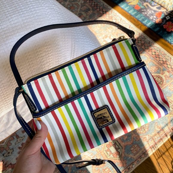 DOONEY & BOURKE Crossbody Purse Colourful Summer Stripes - Picture 1 of 4